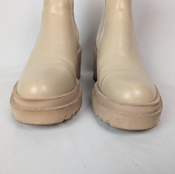 Zara Lug Sole Chelsea Boots Block Heel - Picture 4 of 15